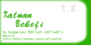 kalman bekefi business card
